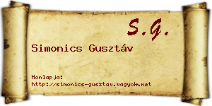 Simonics Gusztáv névjegykártya
