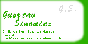gusztav simonics business card